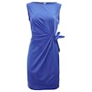 Diane Von Furstenberg Mini-robe sans manches à nouer sur le côté en polyamide bleu