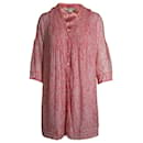 Diane Von Furstenberg Pleated Printed Mini Dress in Pink Silk