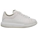 Alexander Mcqueen Men's Oversized Sneakers in All White Calf Leather