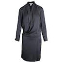 Diane Von Furstenberg Wrap Style Mini Dress in Black Silk