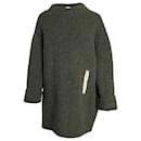 Suéter grueso con bolsillo en contraste Celine en lana verde oliva - Céline