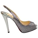 Christian Louboutin Prive 120 Pumps in Lady Glitter Silver Leather