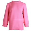 Suéter Marni de malha canelada em lã rosa