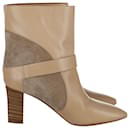 Bottines Chloé en Cuir et Daim Beige