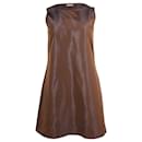MAX & CO. A-Line Sleeveless Dress in Brown Acetate - Max & Co