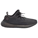 Yeezy x Adidas Boost 350 V2 Reflective Sneakers in Black Cotton Knit