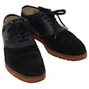 LOUIS VUITTON Shoes Suede Leather 6M Black LV Auth 39347 - Louis Vuitton