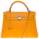 KELLY HANDBAG 32 turned shoulder strap in yellow epsom leather -101156 - Hermès