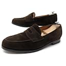 JOHN LOBB SHOES LOPEZ LOAFERS 9.5E 43.5 BROWN SUEDE LOAFERS SHOES - John Lobb
