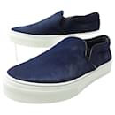 NEW CELINE SNEAKERS SLIP ON SHOES 313653 Sneakers 37.5 BLUE LEATHER SHOES - Céline