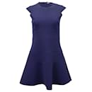 Sandro Paris Remind Mini Dress in Blue Neoprene Polyester