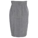 Burberry Midi Pencil Skirt in Gray Cotton