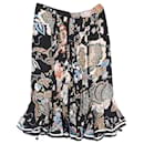 Tory Burch Louisa Midi Skirt in Multicolor Silk