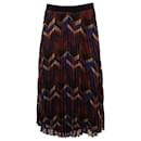Falda midi plisada con estampado de zigzag en poliéster multicolor de Ba&sh - Ba&Sh