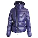 Moncler Hooded Puffer Jacket in Blue Polyamide