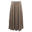 a.l.C. Pleated Maxi Skirt in Gold Polyester - A.L.C
