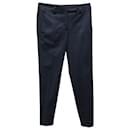 Brunello Cucinelli Classic Trousers in Navy Blue Cotton