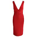 Herve Leger Icon Cocktail Dress in Red Rayon
