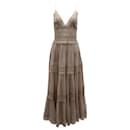 Charo Ruiz Cindy Crocheted Lace-paneled Maxi Dress in Beige Cotton - Autre Marque
