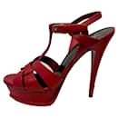 Red Tribute high heeled sandals, SAINT LAURENT - Saint Laurent