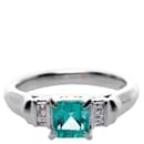 Bague en métal LuxUness Platinum Emerald Ring en excellent état - & Other Stories