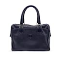 Vintage Black Leather Triomphe Handbag Satchel Bag - Céline