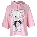 Moschino Couture Rabbit Graphic Sudadera con capucha en algodón rosa