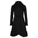 Moschino Singe Breasted Coat in Black Virgin Wool