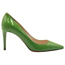 Prada Vernice Stiletto Pumps in Green Patent Leather