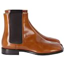 Maison Margiela Tabi Split-Toe Chelsea Boots In Brown Leather - Maison Martin Margiela