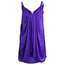 Diane Von Furstenberg Gathered Sleeveless Dress in Purple Polyester