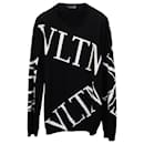 Valentino Slim-Fit Intarsia Sweater in Black Wool - Valentino Garavani