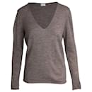 Zadig & Voltaire Embroidered V-Neck Sweater in Pink Wool 