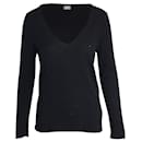 Zadig & Voltaire Star Patch V-Neck Sweater in Black Wool
