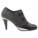 Fendi Gartered Ankle Boots in Grey Suede