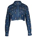 Moschino-Jeansjacke mit Teddybär-Stickerei aus blauer Baumwolle