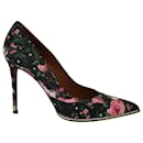 Givenchy Floral Print Pumps in Black Nappa Leather