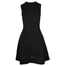 Victoria Beckham Sleeveless Sheer Panel Mini Dress in Black Viscose
