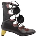 Gucci Heloise Lace-up Gladiator Boots In Black Leather