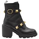 Gucci Roman Stud 85 Ankle Boots in Black Leather - Valentino Garavani