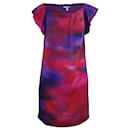 Diane Von Furstenberg Abstract Print Mini Dress in Multicolor Silk