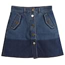 Valentino Garavani Denim Mini Skirt in Blue Cotton