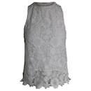 Maje Lidony Lace Top In White Polyester