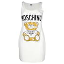 Moschino Teddy Bear Sleeveless Mini Dress in White Cotton