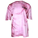 Moschino Paint Brush Logo T-Shirt aus rosa Baumwolle