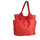 Marc by Marc Jacobs Coral Red Canvas Shopper Tote Bolso de hombro Bolso Reversible.