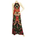 Ted Baker Tropical Floral Toucan Sleeveless Halter Maxi Evening Dress size 0