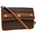 CELINE Macadam Canvas Shoulder Bag PVC Leather Brown Auth 40101 - Céline