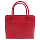 CELINE CABAS SQUARE HAND BAG IN RED GRAINED LEATHER RED LEATHER HAND BAG - Céline