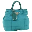 PRADA Quilted Hand Bag Nylon 2way Turquoise Blue Auth 40351 - Prada